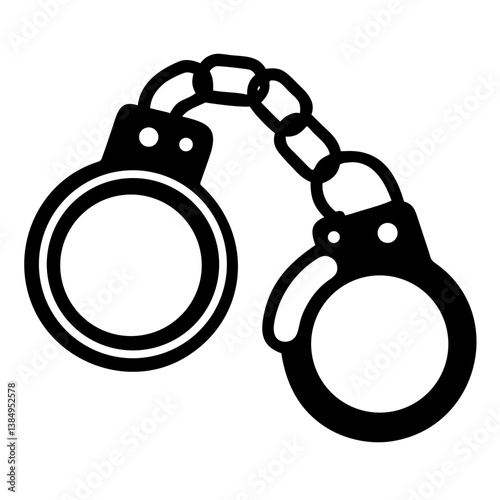 Bandcuff black silhouette illustration on white background