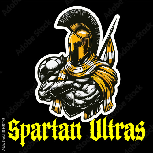 Vector of Yellow White Spartan
