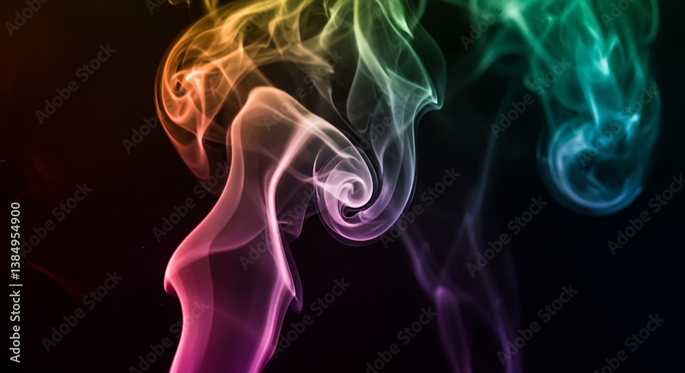 Obraz premium Rainbow Smoke Dance AI Generated