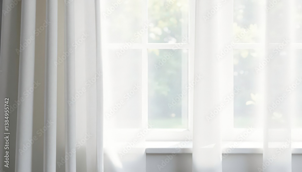 Simple, flowing white linen curtains, soft folds , photography backdrop, clean