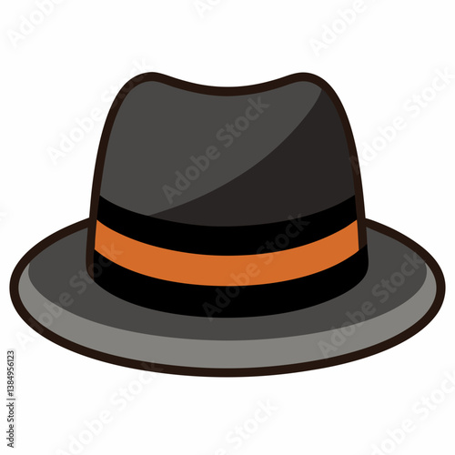 Minimal Fedora Vector Illustration on White Background