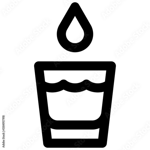 Drinking water. Editable stroke vector icon.