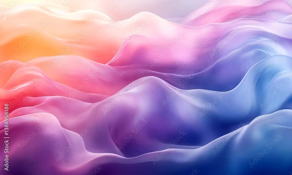 Elegant flowing gradient waves in pastel colors creating an abstract dynamic background