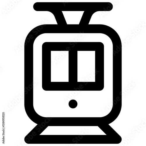 Tramway. Editable stroke vector icon.