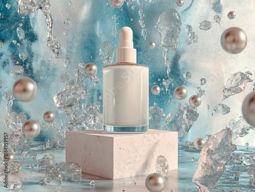 A white essence product bottle