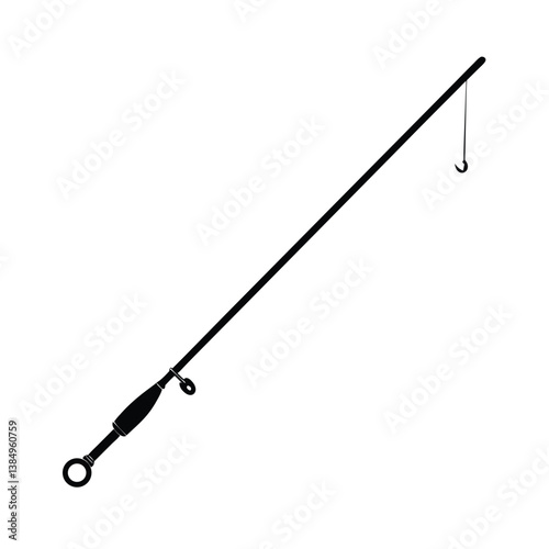 Fishing rod vector silhouette