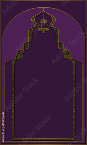 Muslim prayer rug illustration design. Arab decorative ornament. textile products