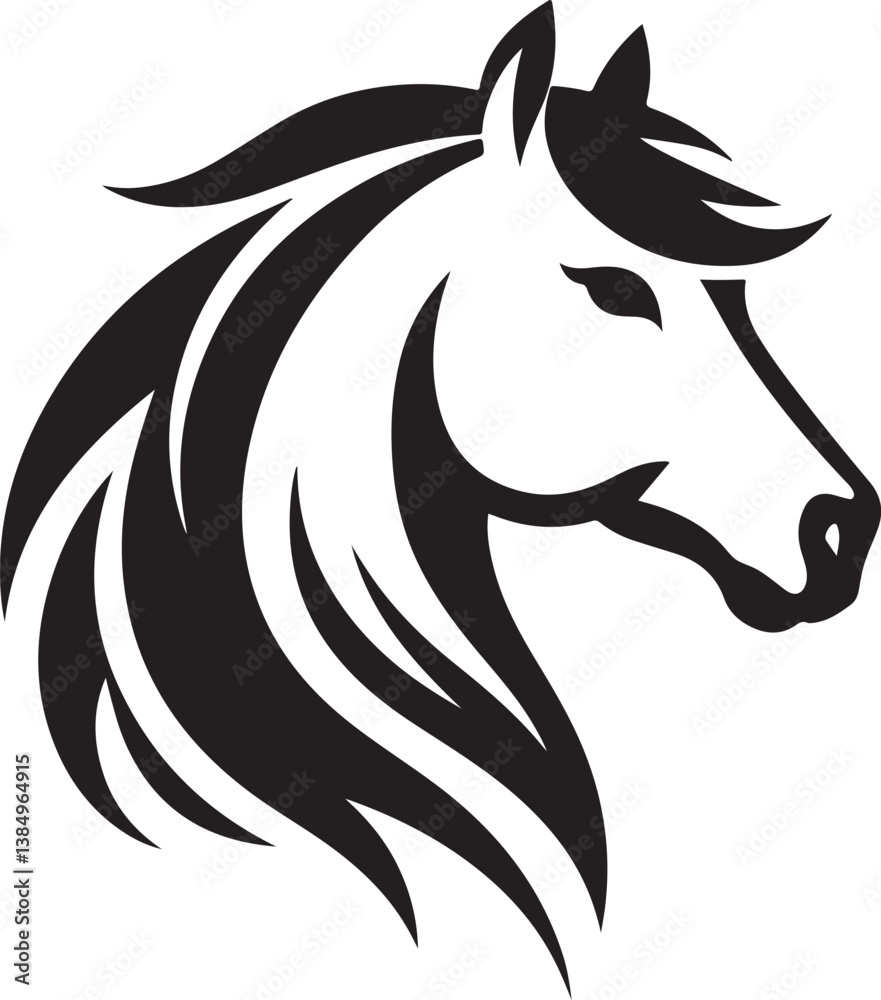 Obraz premium Horse head logo vector