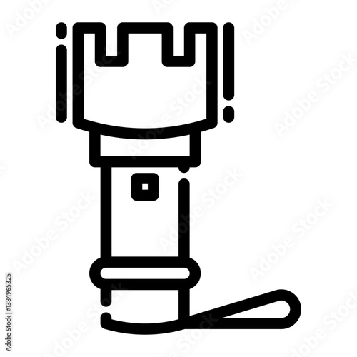Flashlight Icon in Outline Style. Line Art