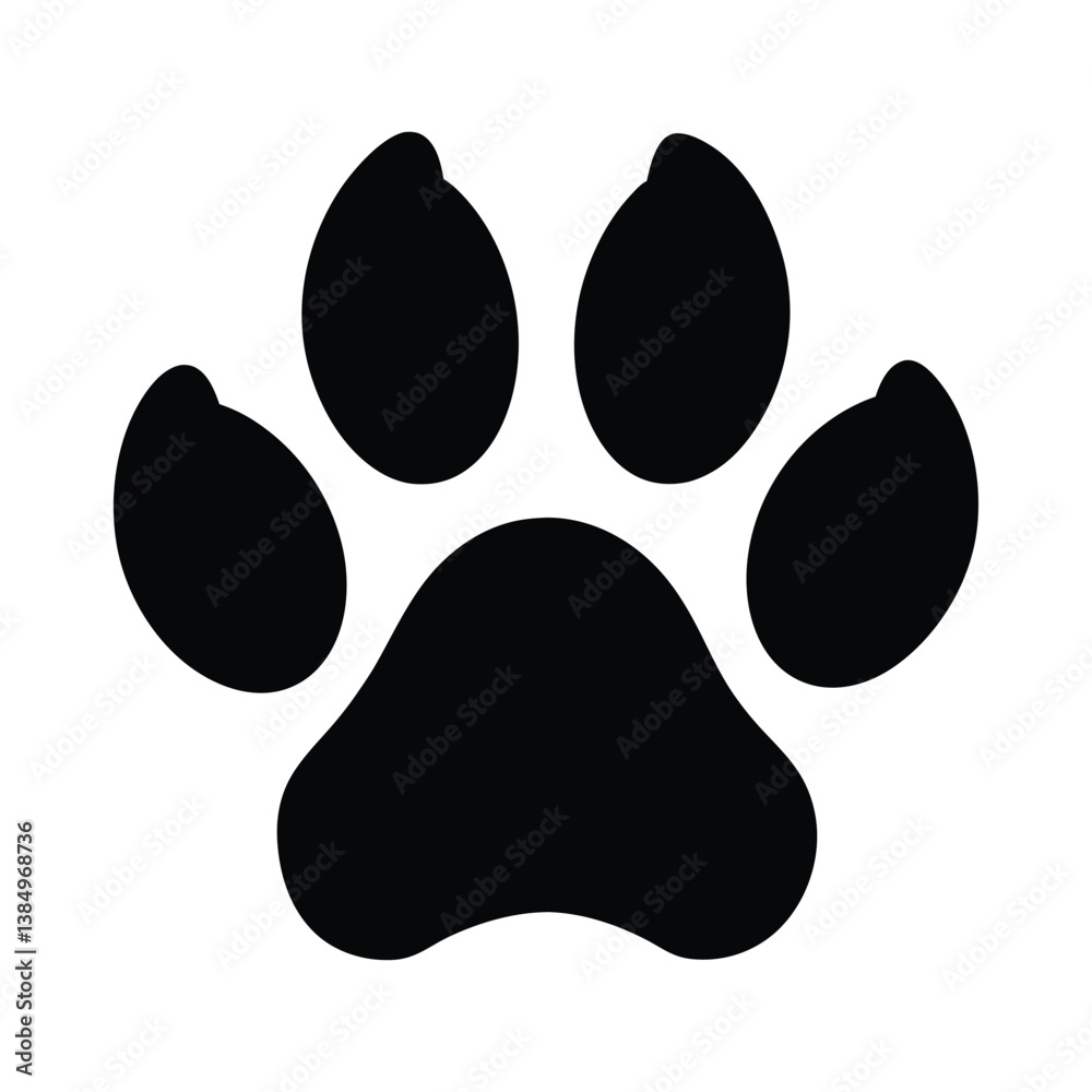 paw print icon vector silhouette paw print icon vector silhouette