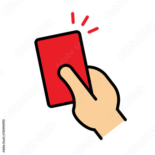 Red card warning icon. Vector.