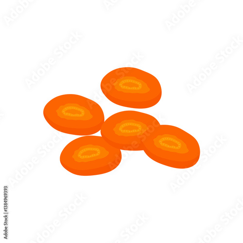 Carrots slices vector illustration