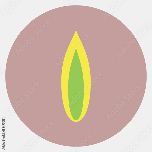 Icon sansevieria. Plant leaves elements. Icon in color mate style.