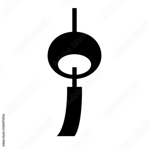 Simple wind bell silhouette icon. Vector.