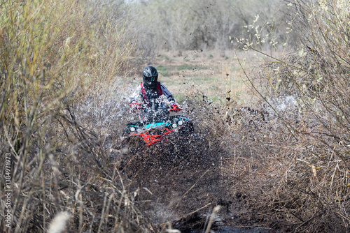 The ATV overcomes an impassable section of the road.
