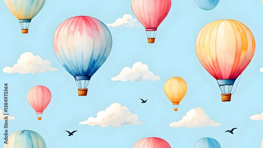 Obraz premium Colorful Balloons Kids Wallpaper AI