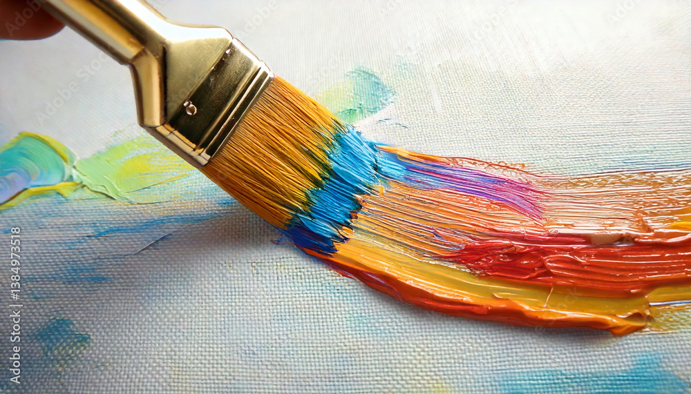 Obraz premium Vibrant brush strokes create colorful patterns on canvas