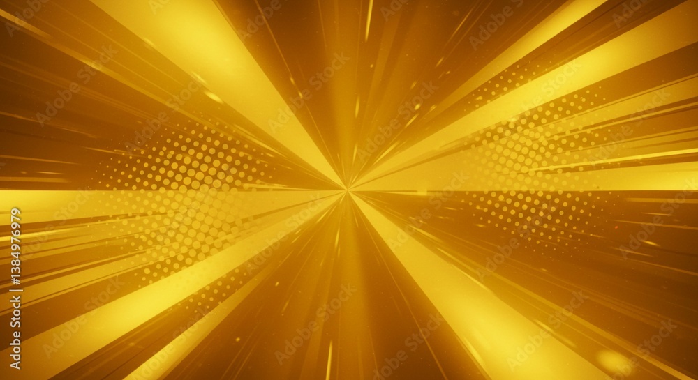 Fototapeta premium Golden star burst illustration design with bright yellow and orange sun rays