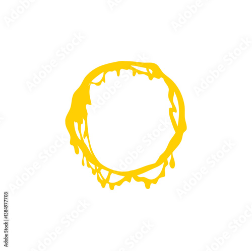 Melting cheese frame border with mellow dripping stretches. Vector illustration.