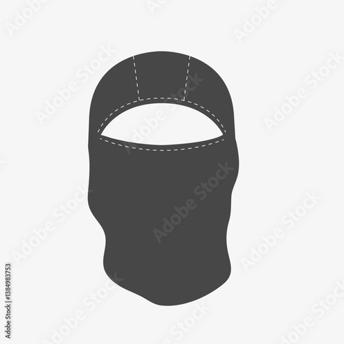 Black Balaclava illustration. Burglar hat. Vector illustration