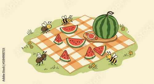 summer doodle picnic during summer day