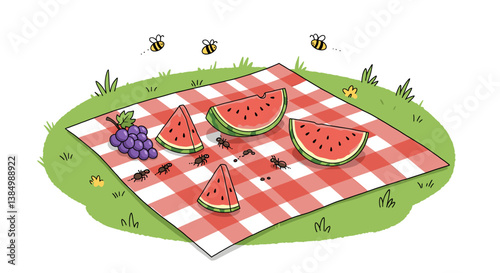 summer doodle picnic during summer day