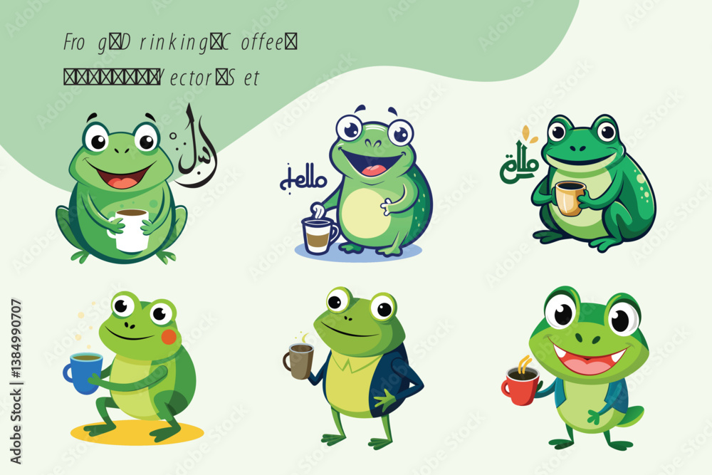 Fototapeta premium Frogs Cartoon Vector Illustration