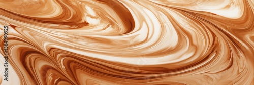 Swirling Elegance: An abstract composition featuring a mesmerizing dance of brown and cream hues, reminiscent of flowing liquids or intricate patterns.