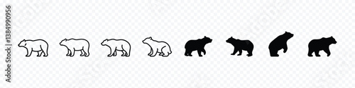 bear icon, silhouette of a bear, Bear Vector Logo