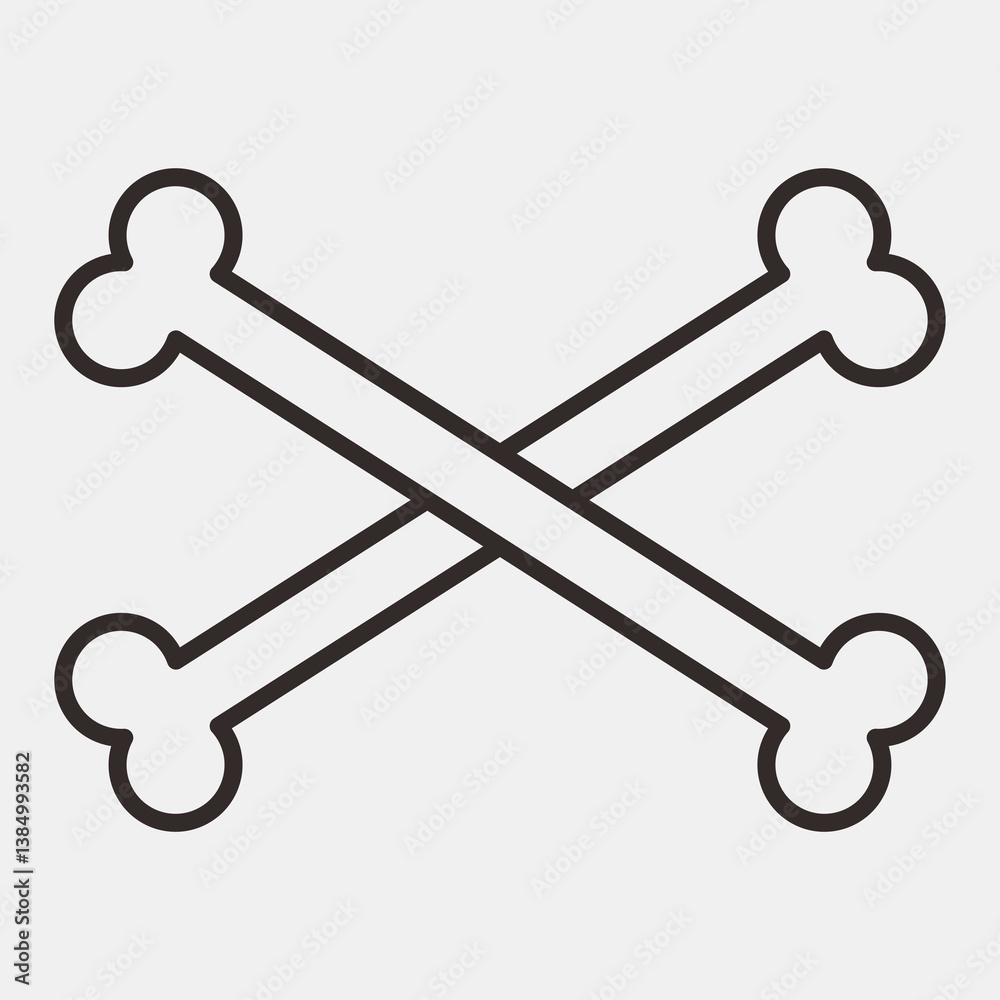 Icon crossbones. Day of the dead celebration elements. Icons in line style. Good for prints, posters, logo, party decoration, greeting card, etc. Icon crossbones. Day of the dead celebration elements. Icons in line style. Good for prints, posters, logo, party decoration, greeting card, etc.