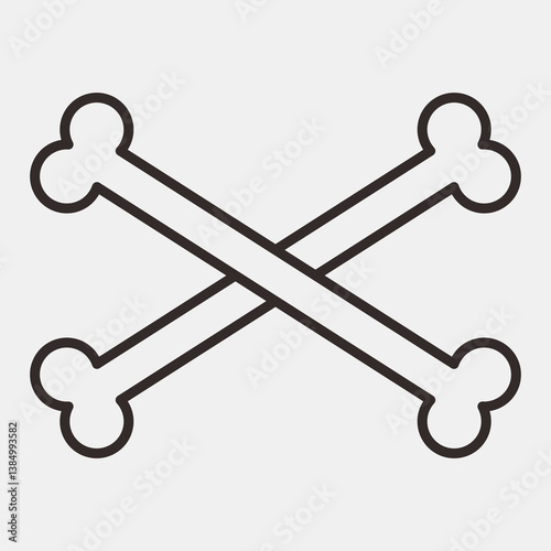 Icon crossbones. Day of the dead celebration elements. Icons in line style. Good for prints, posters, logo, party decoration, greeting card, etc.