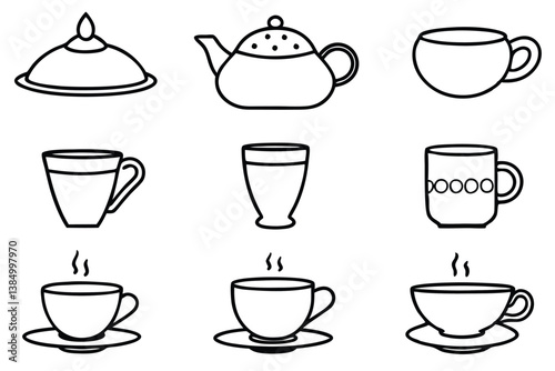 Wallpaper Mural Chai Line Art Illustration Detailed Sketch for Artistic Projects  Torontodigital.ca