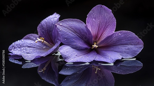 purple orchid on black background