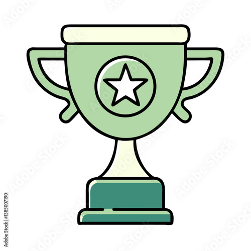 Green Trophy Award Winning Achievement Success Celebration Prize Star