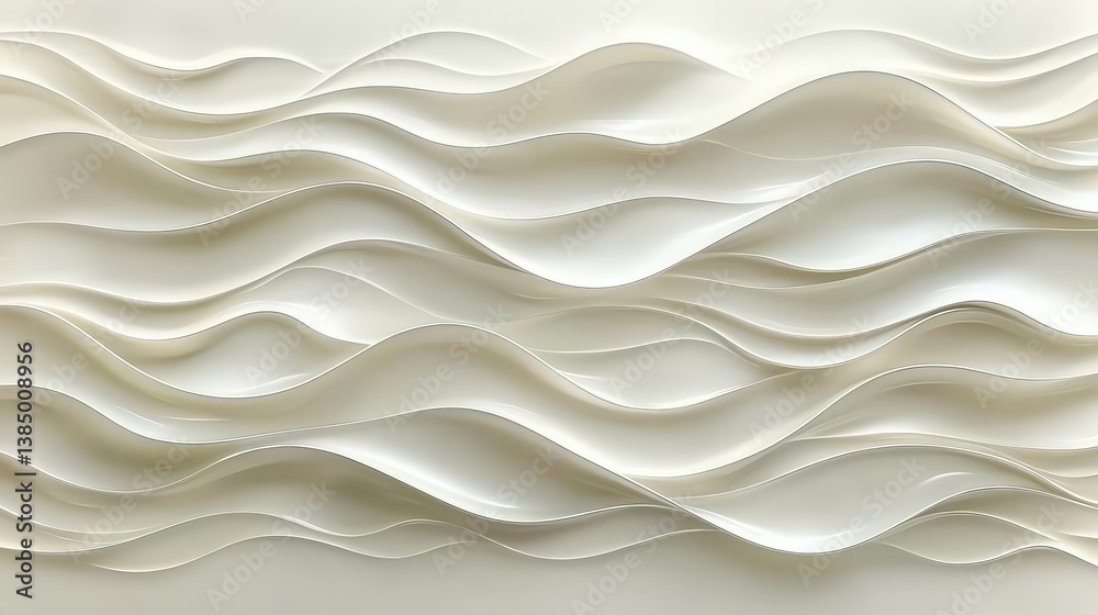 Obraz premium Flowing Abstract Design with Soft Curves in Light Cream Color Palette for Modern Decor