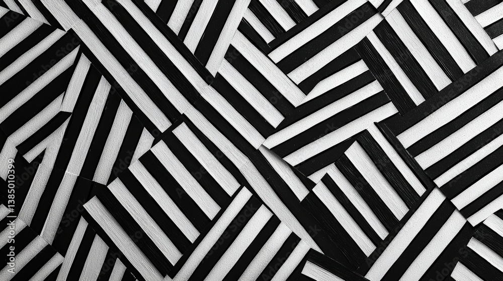 Abstract Monochrome Pattern with Geometric Shapes and Lines in Black and White Color Scheme Abstract Monochrome Pattern with Geometric Shapes and Lines in Black and White Color Scheme