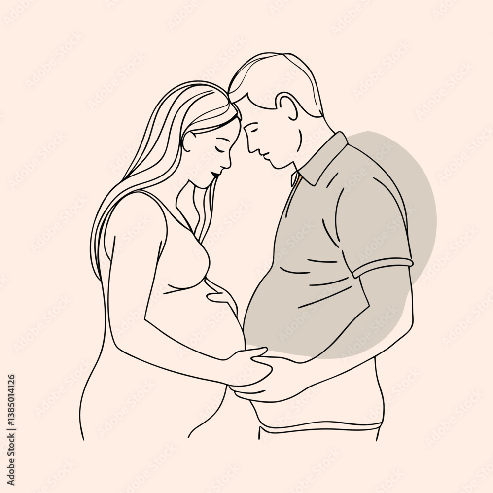 a vector line art illustration of a couple standing together, a vector line art illustration of a couple standing together,