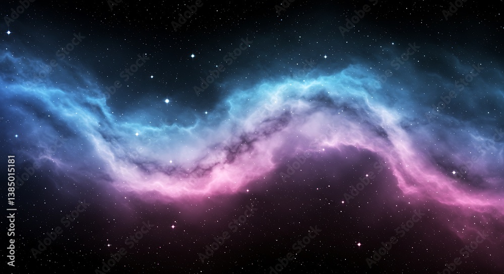 Fototapeta premium Celestial Silk: Nebula's Embrace AI Generated