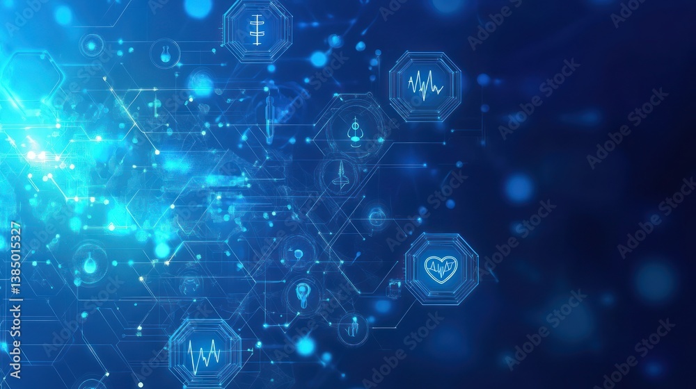 Medical icons network abstract background. Possible use Stock photo for medical, healthcare, technology Medical icons network abstract background. Possible use Stock photo for medical, healthcare, technology