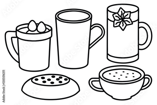 Champurrado Line Art Illustration Detailed Sketch for Digital Artwork 