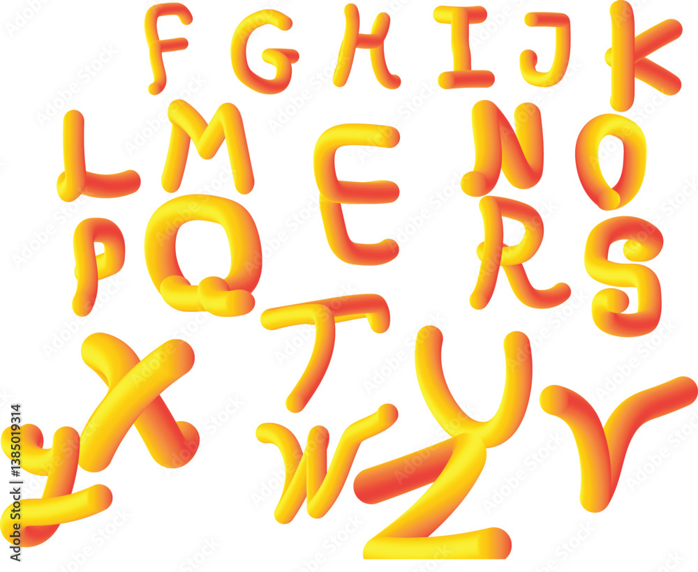 3d rendered illustration of a yellow banana ALL alphabet 3d rendered illustration of a yellow banana ALL alphabet
