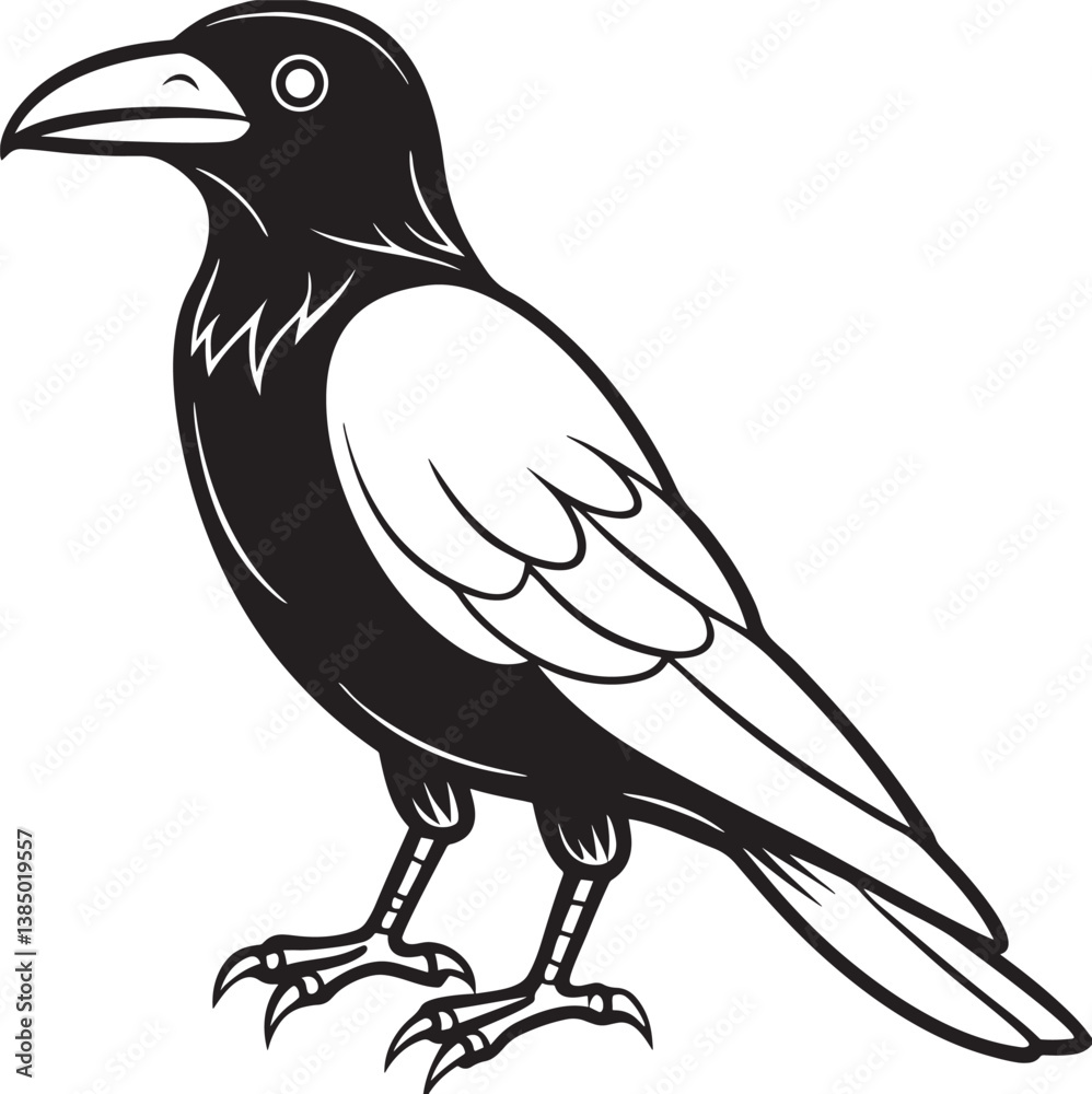 Fototapeta premium crow on a white background