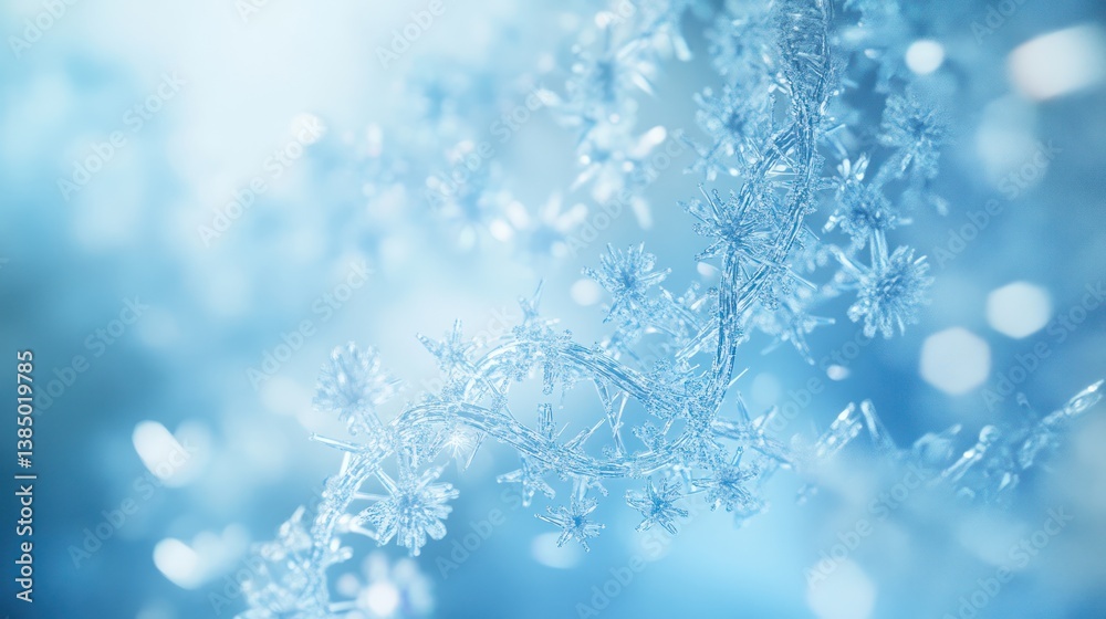 Frozen snowflake crystals close-up, soft light, winter background, nature abstract, possible use for wallpaper Frozen snowflake crystals close-up, soft light, winter background, nature abstract, possible use for wallpaper