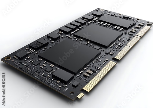 Computer RAM module, angled view photo