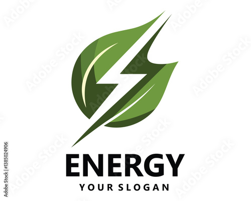 Green energy logo icon template vector design