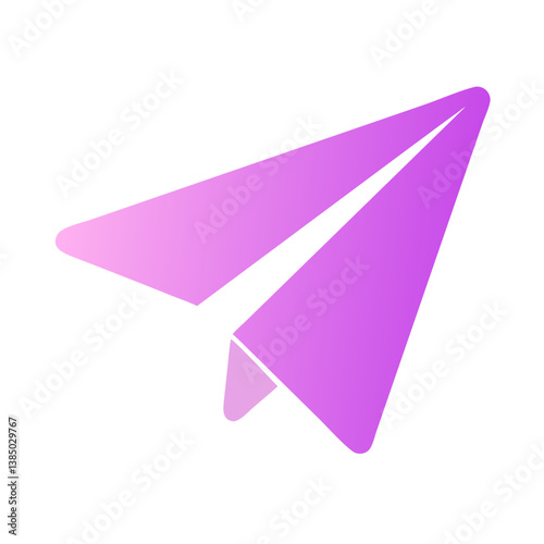 Paper plane icon in gradient vector style for message or travel

