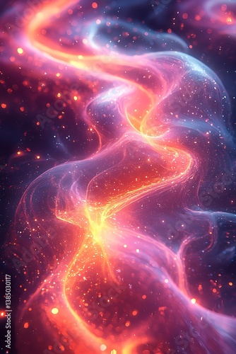 A pulsating nebula of iridescent mist and radiant color waves, seamless organic gradients melting into surreal cosmic light trails, creating a celestial dreamscape