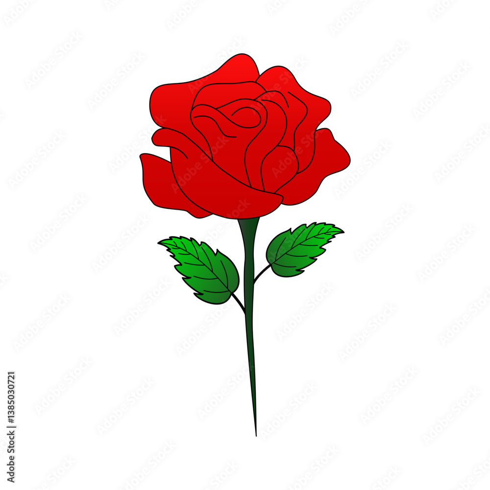 Fototapeta premium red rose vector illustration