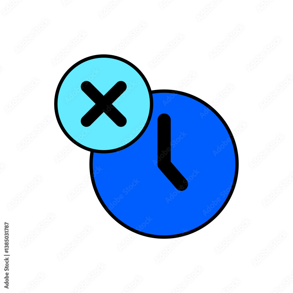 Fototapeta premium Icon a cancel time, isolated against a clean background.