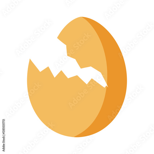 A broken eggshell vector illustration